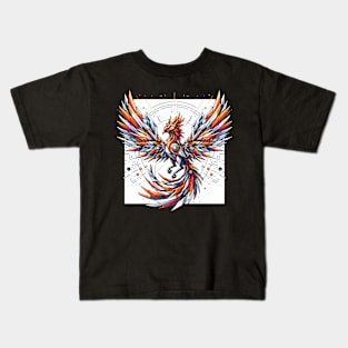 Techno Mythical: Cybernetic Phoenix Kids T-Shirt